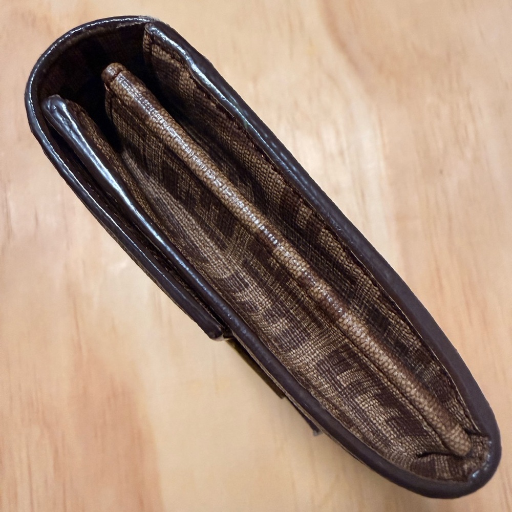Fendi Monogram Brown Wallet with Gold Accent - Picture 3 of 15